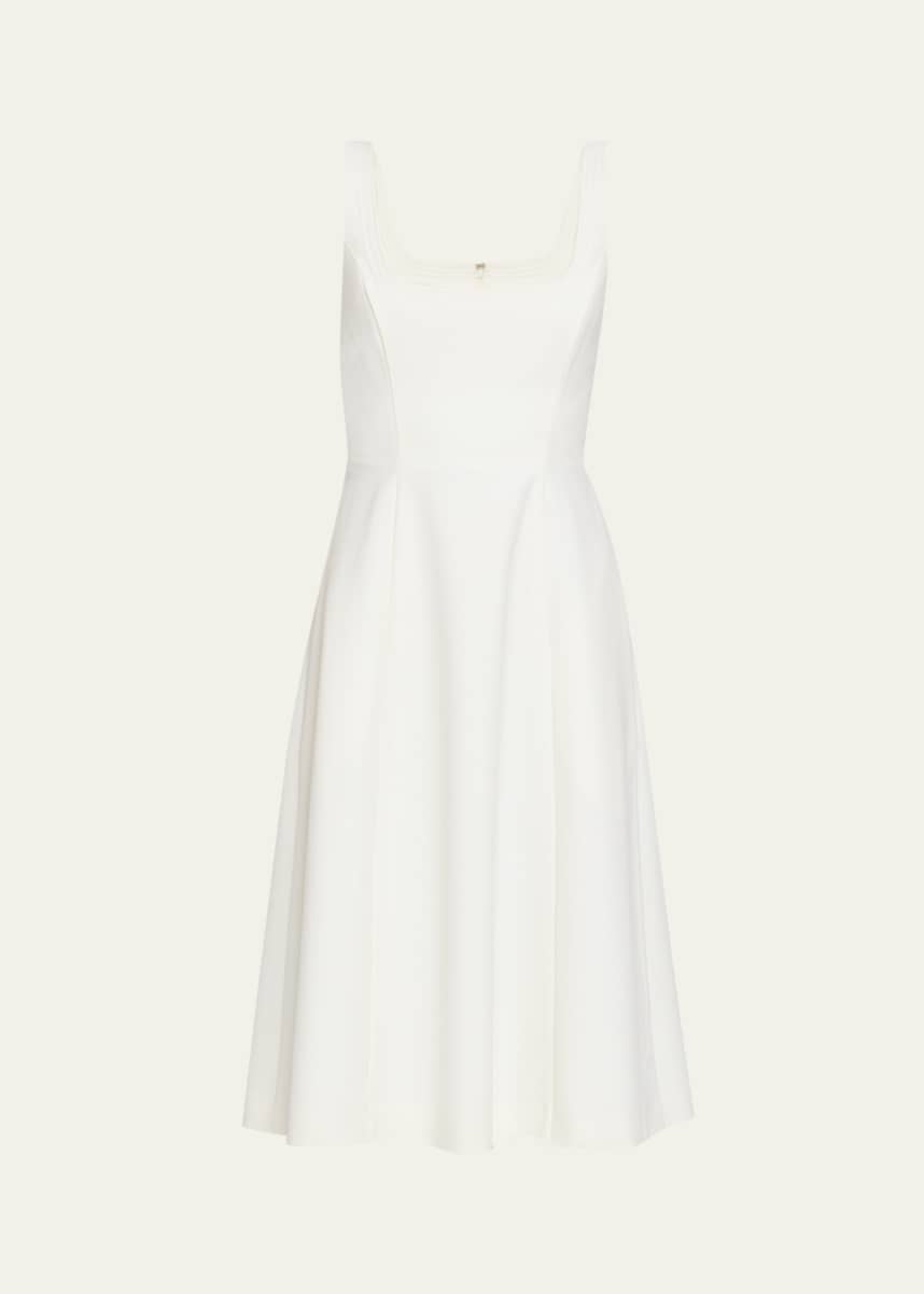 Gabriela Hearst Adaline Seamed Wool Midi Dress