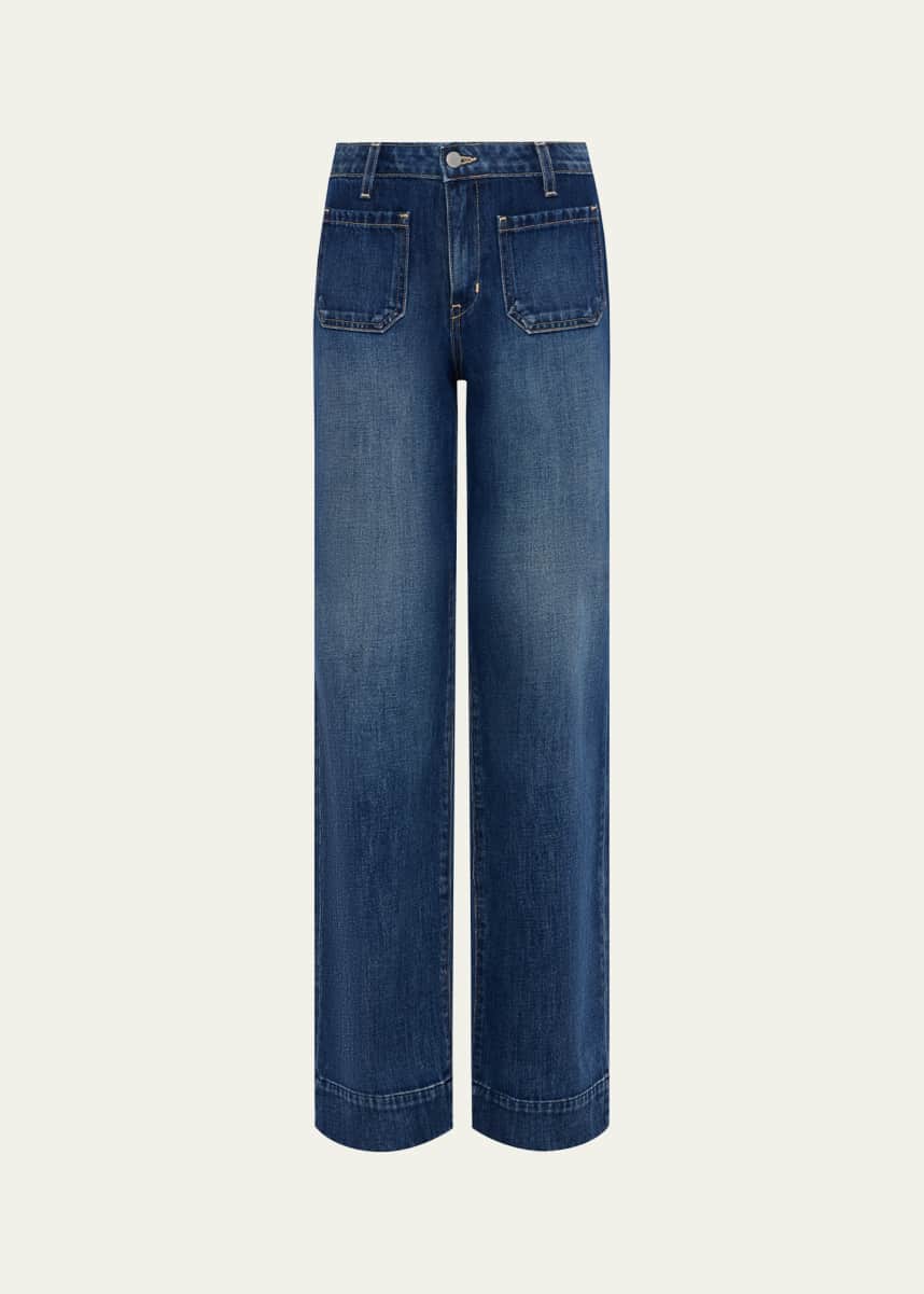 L'Agence Nolan High-Rise Patch Pocket Wide-Leg Jeans