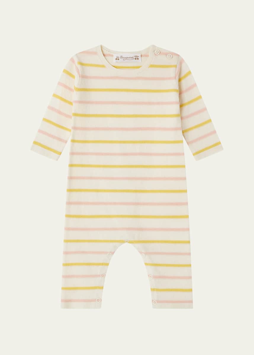 Bonpoint Girl's Carl Cotton Stripe Romper, 3M-18M