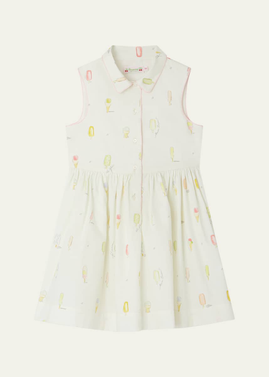 Bonpoint Girl's Anne Ice Cream-Print Dress, Size 4-14