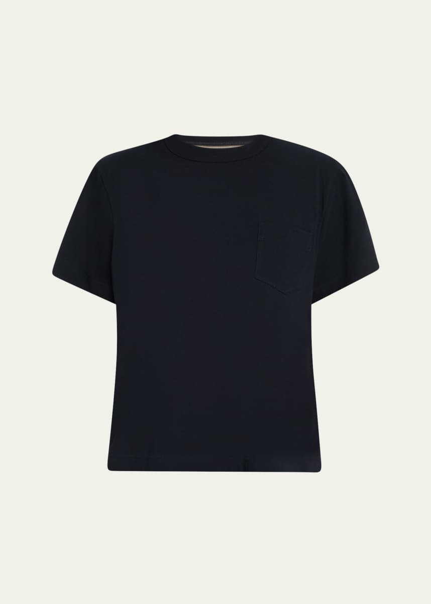【sacai】Hybrid Slit Pocket Cotton Poplin T-shirt sacai】Hybrid Slit Pocket Cotton Poplin T-shirt