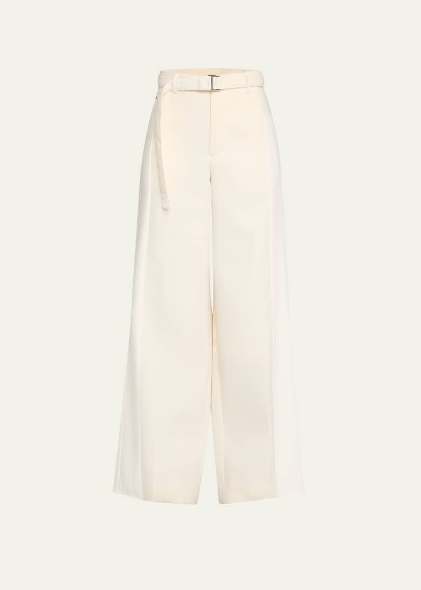 SACAI Hybrid Belted Suiting Denim Trousers