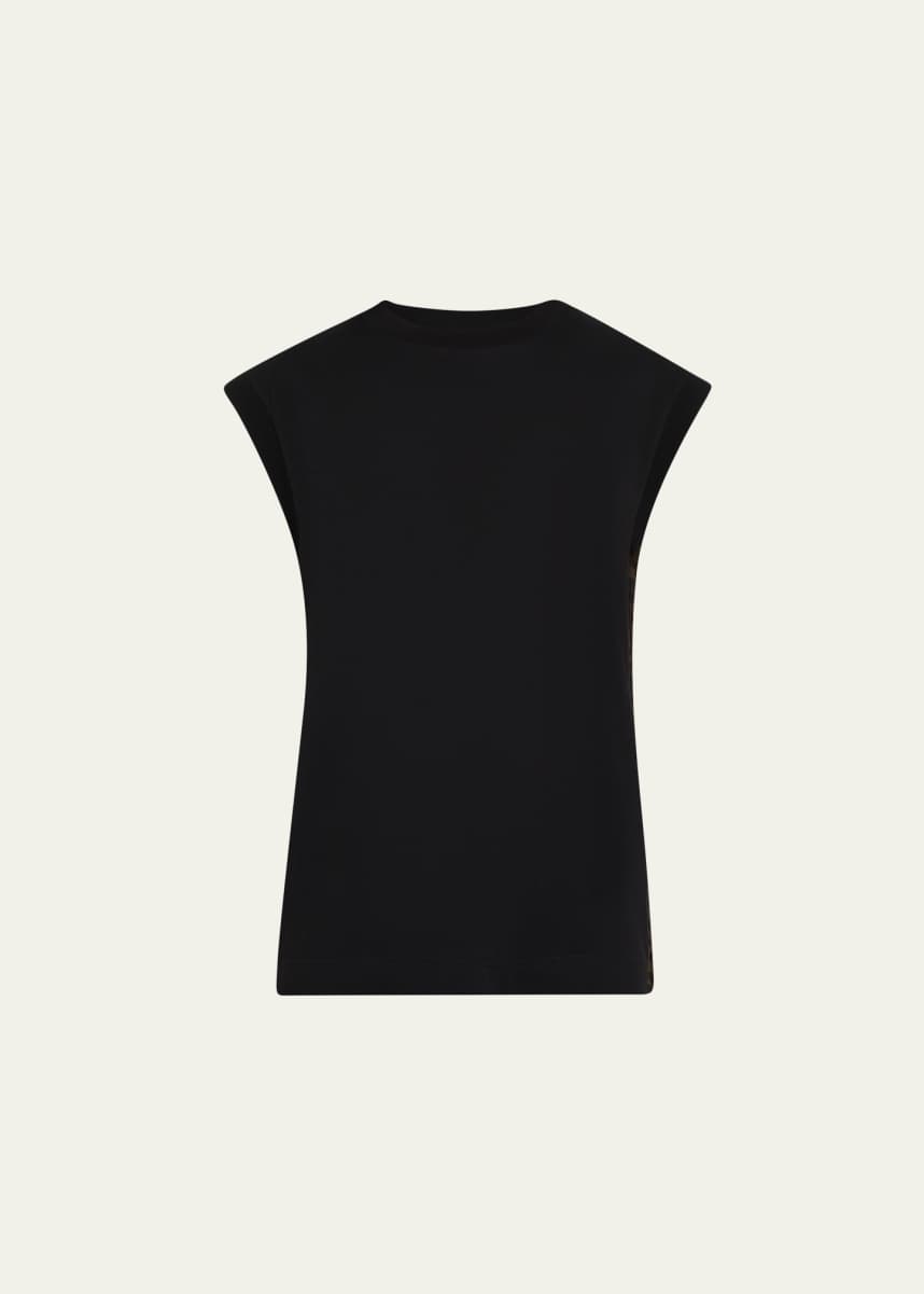SACAI Leopard Pleated Back Muscle Tee