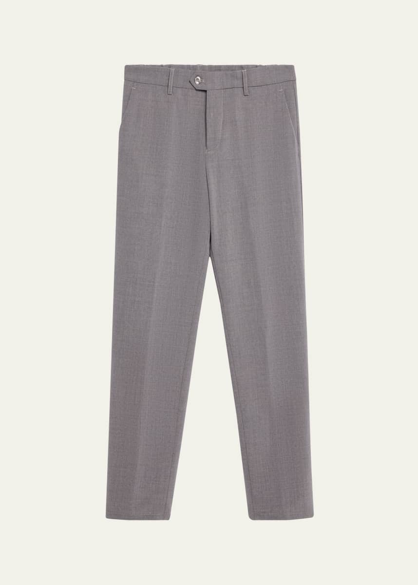 Marco Pescarolo Men's Super 160s Wool Crepe Trousers