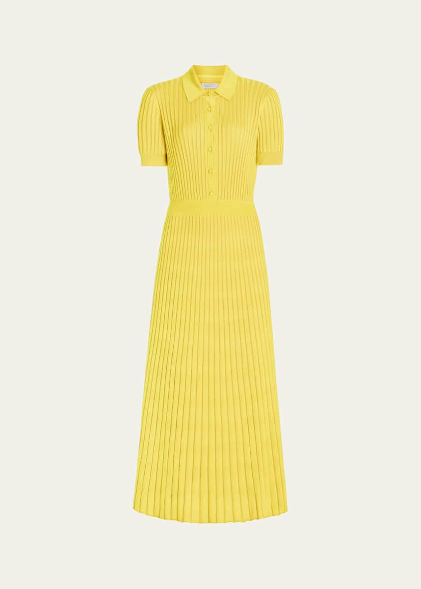 Gabriela Hearst Amor Ribbed Cashmere Midi Dress