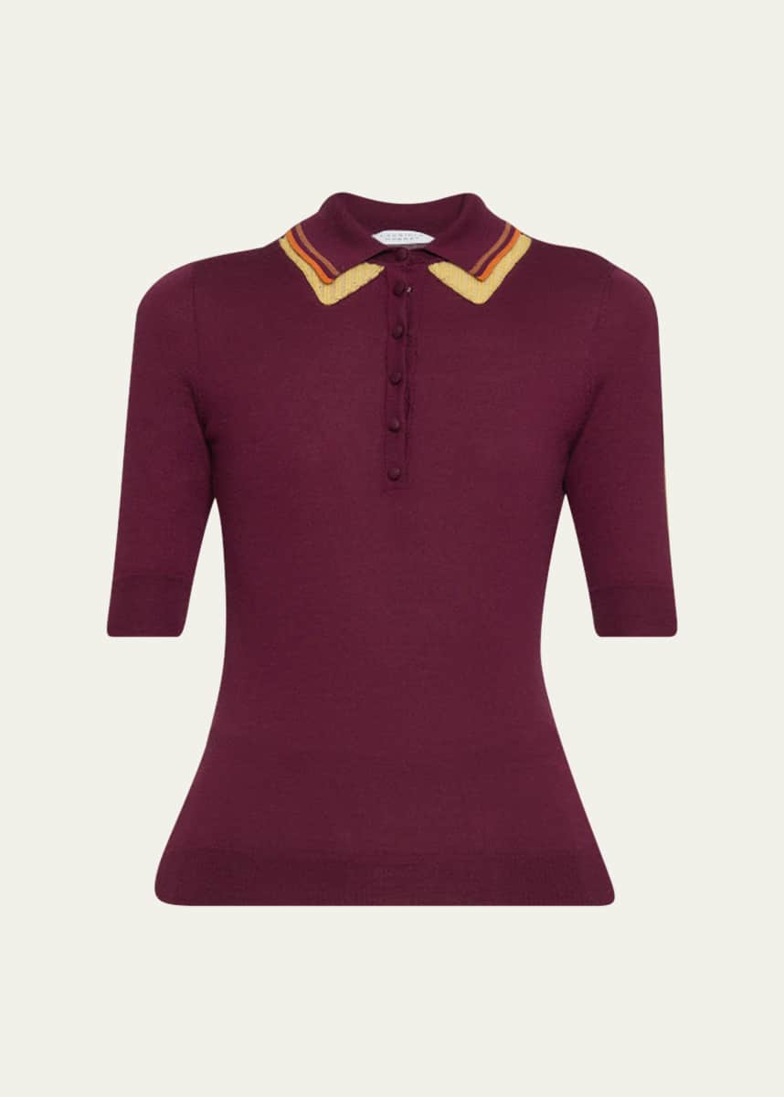 Gabriela Hearst Wendelyn Cashmere-Silk Polo Top