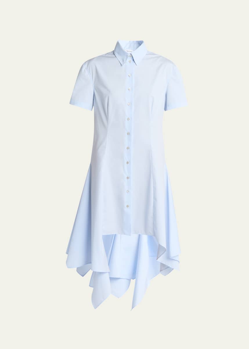 McQueen Asymmetric Poplin Shirtdress