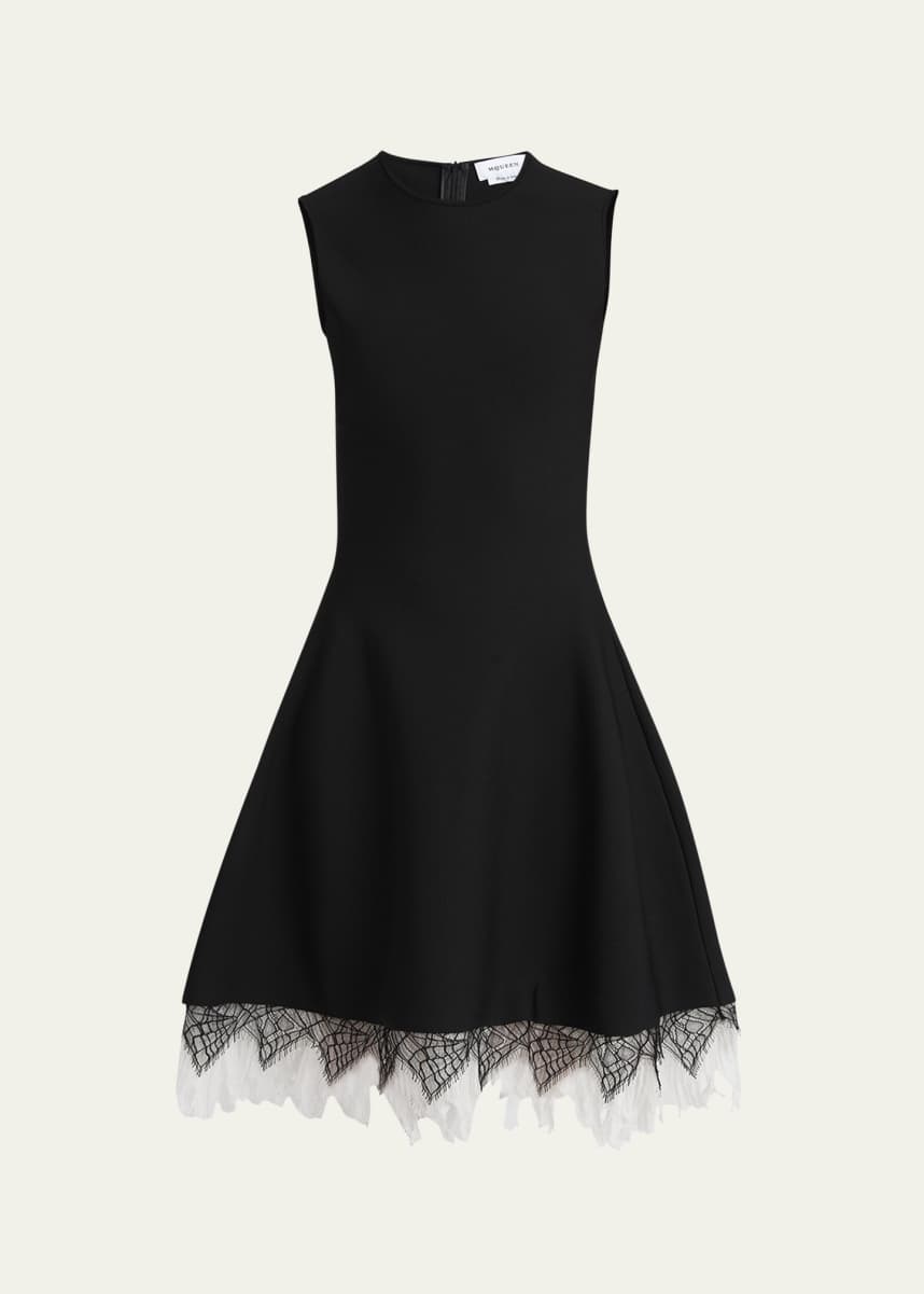 McQueen Lace-Hem Volume Sleeveless Dress