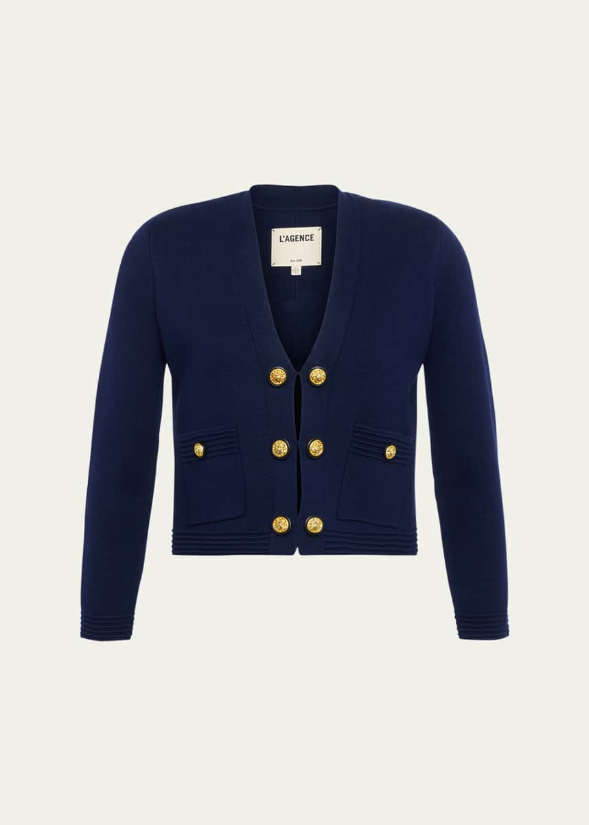 L'Agence Catie Knit V-Neck Blazer