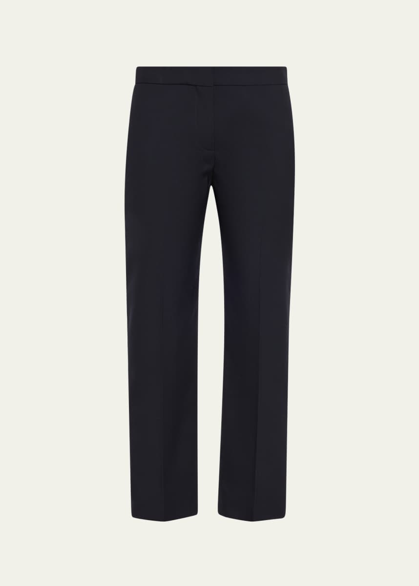 McQueen Mid-Rise Straight-Leg Crop Trousers