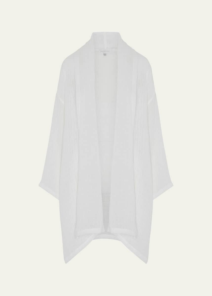 Eskandar Wide A-Line Scrunch Shawl Collar Jacket (Long Plus Length)
