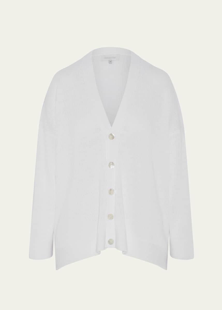 Eskandar V-Neck Cardigan (Mid Length)