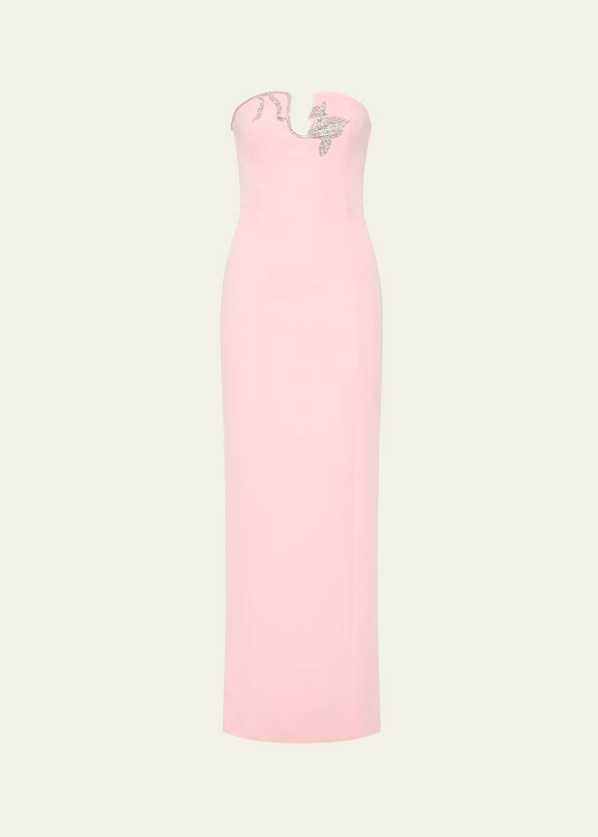 Rachel Gilbert Leura Crystal Long Strapless Gown