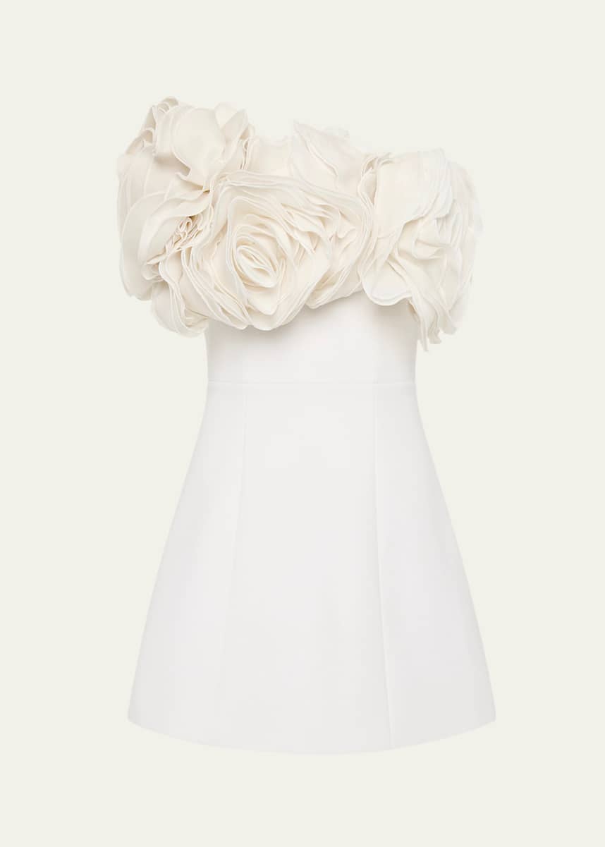 Rachel Gilbert Violet Floral Strapless Mini Dress