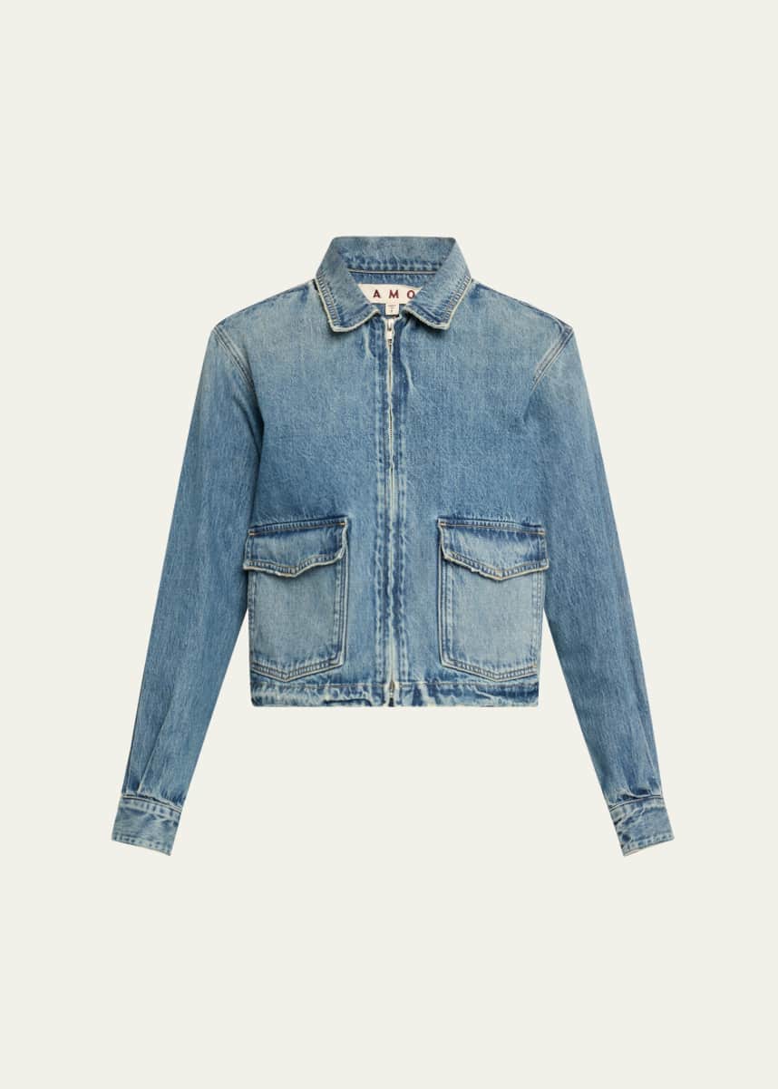 AMO Denim Sally Zip-Front Denim Jacket