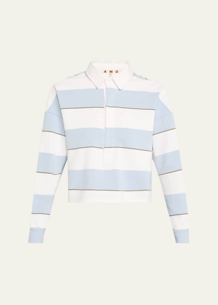AMO Denim Annie Cropped Rugby Top
