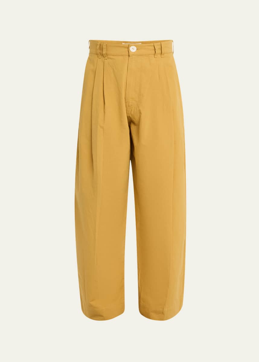 S.S. DALEY Men's Clarence Cotton and Linen Pleated Trousers