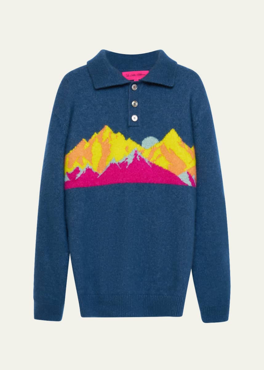 The Elder Statesman Men's Cashmere Rocky Mountain Rugby Sweater