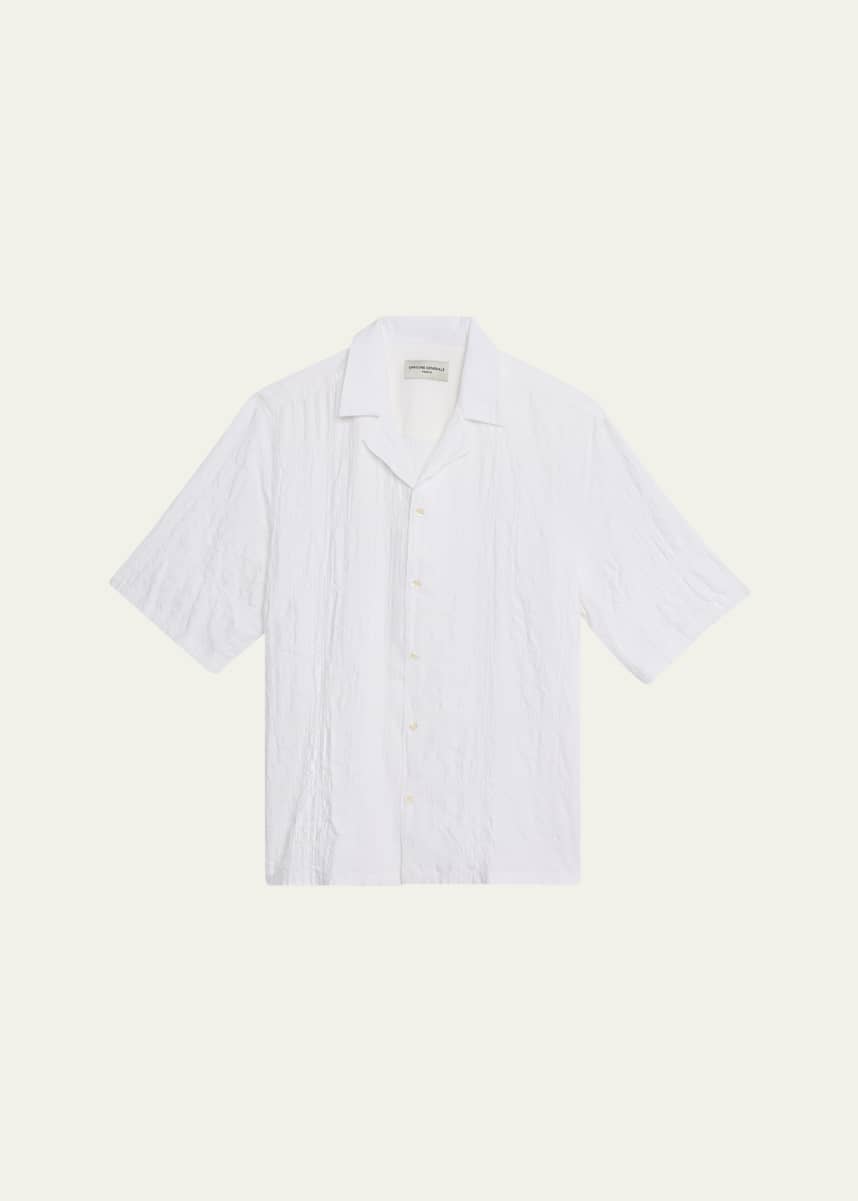 Officine Generale Men's Eren Seersucker Camp Shirt