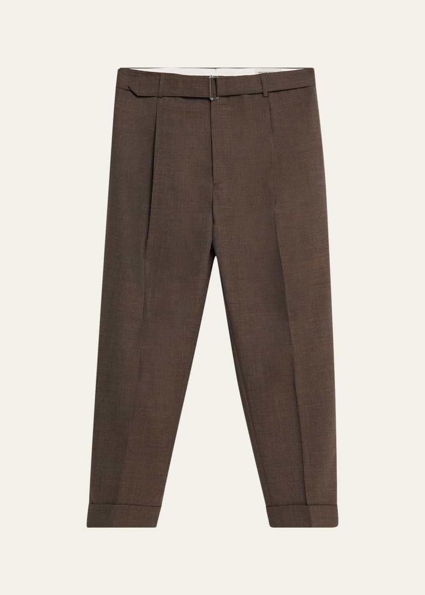 Officine Generale Men's Hugo Pleated Fresco Wool Pants