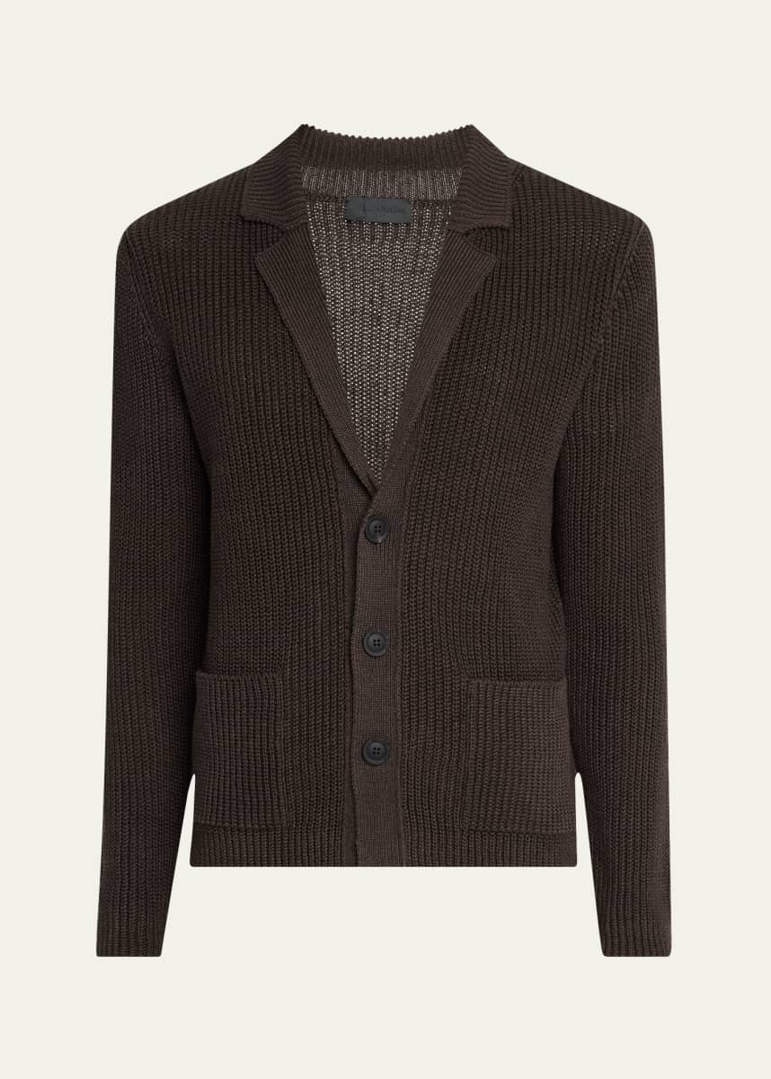 Iris Von Arnim Men's Hawston Linen and Cotton Rib Cardigan