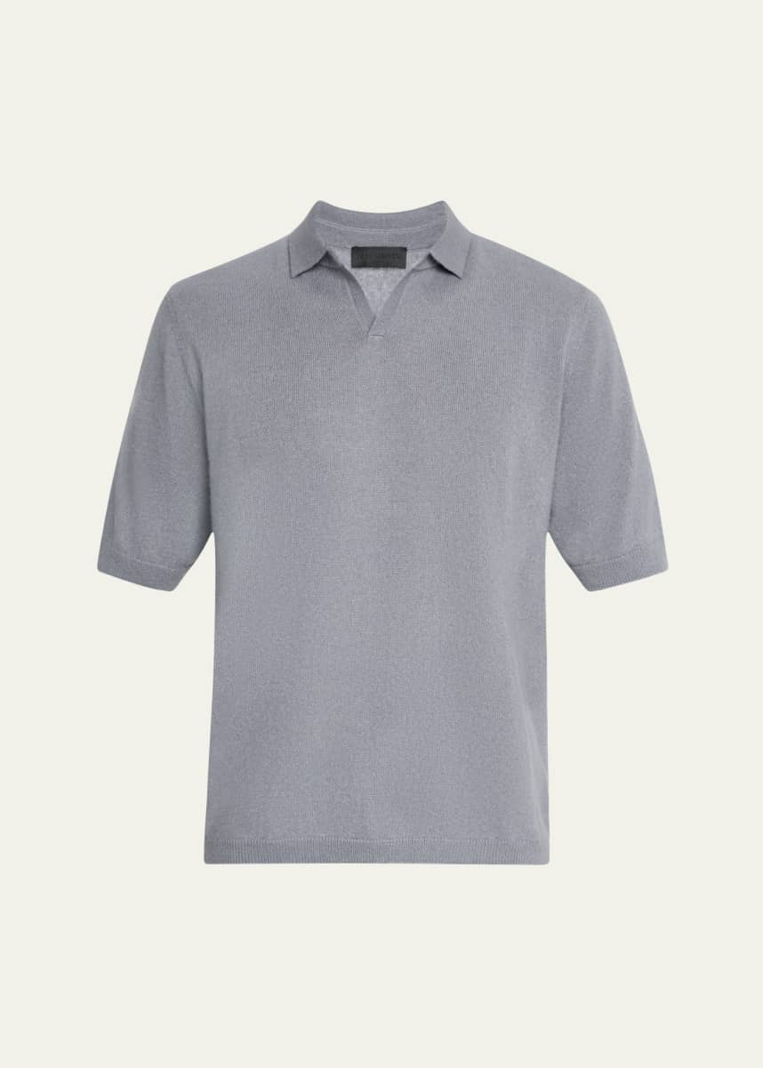 Iris Von Arnim Men's Ameca Cashmere and Silk Polo Sweater