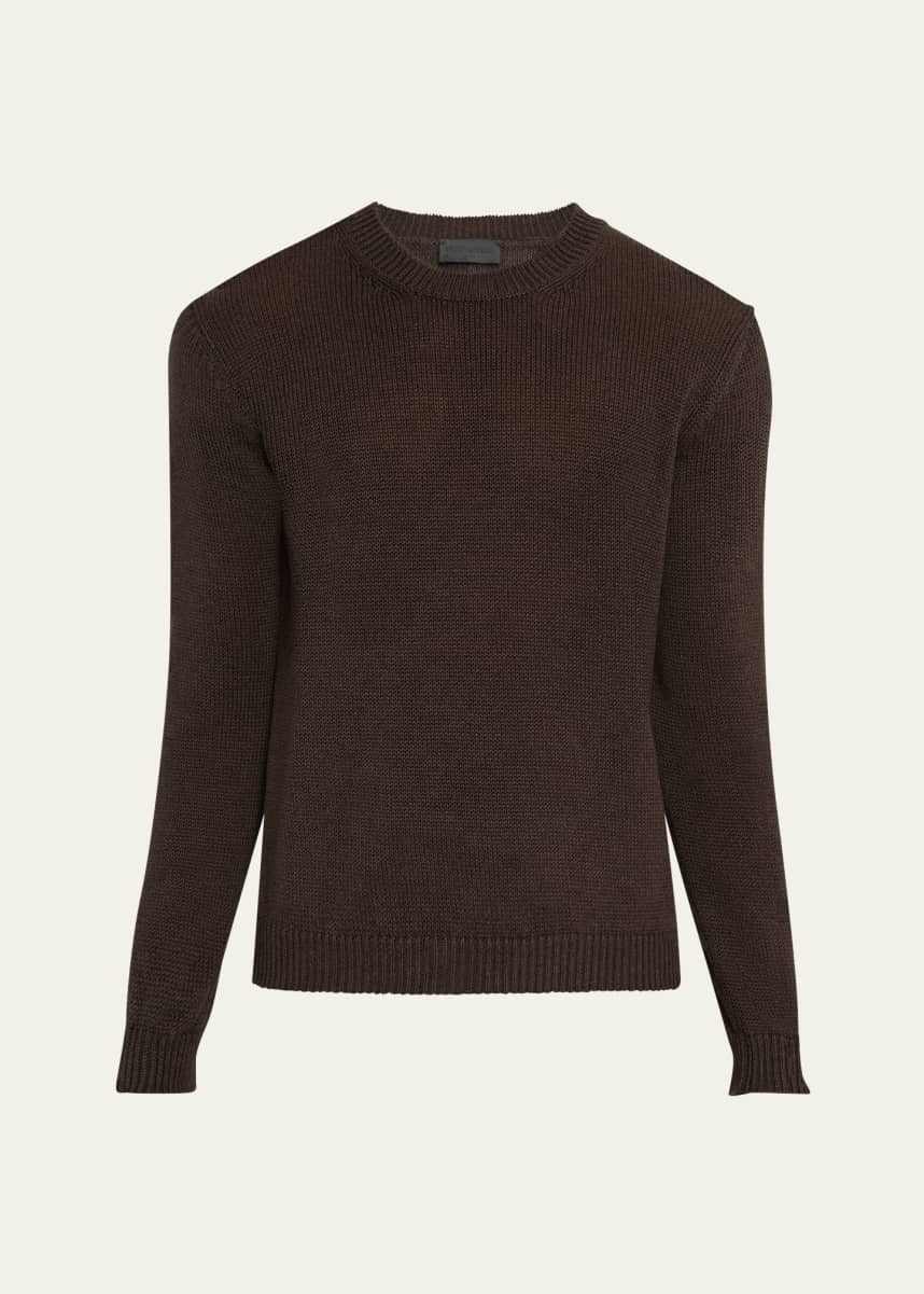 Iris Von Arnim Men's Harwich Linen and Cotton Crewneck Sweater