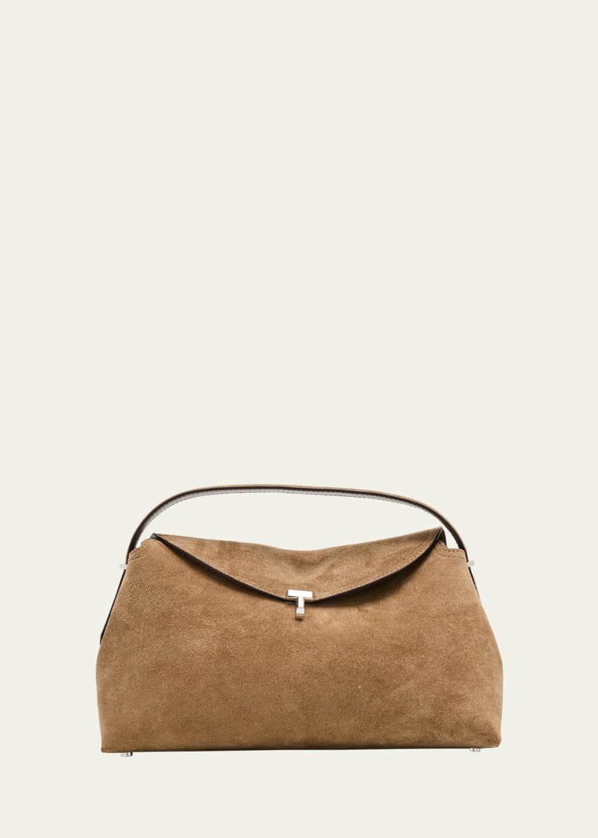 Toteme T Lock Suede Top-Handle Bag