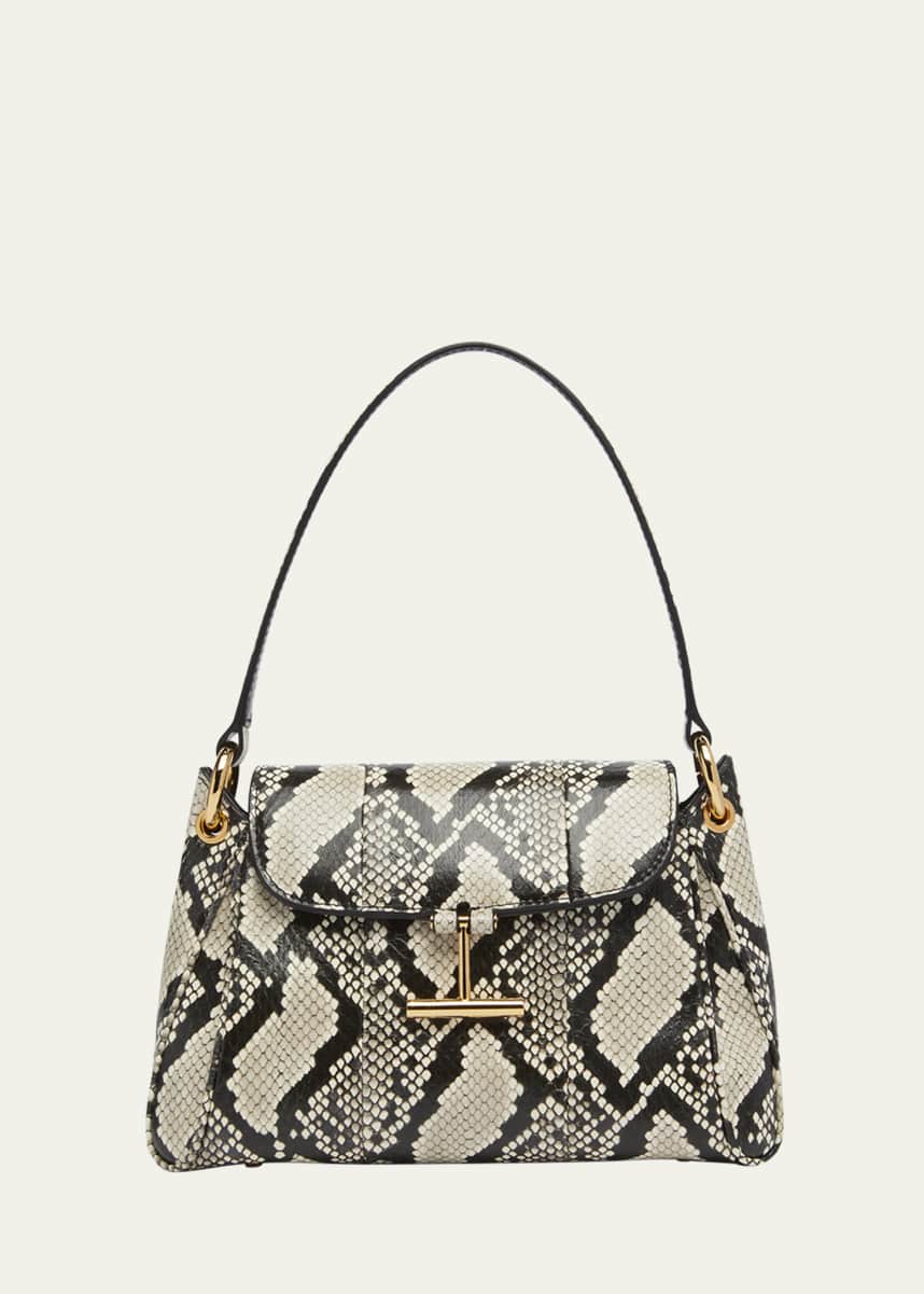 TOM FORD Tara Small Shoulder Bag in Python-Printed Leather