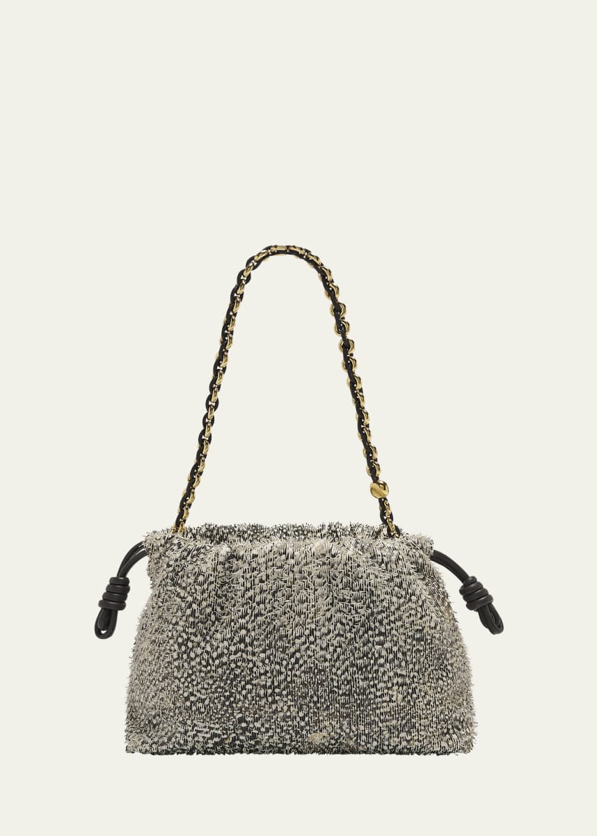 Loewe Flamenco Medium Shoulder Bag in Feathered Leather