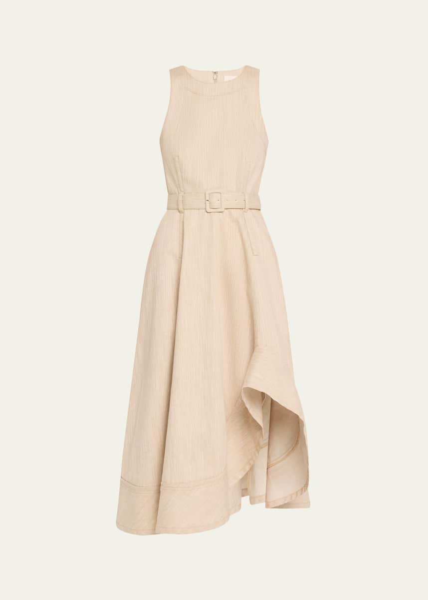Cinq a Sept Zelda Belted Melange Midi Dress