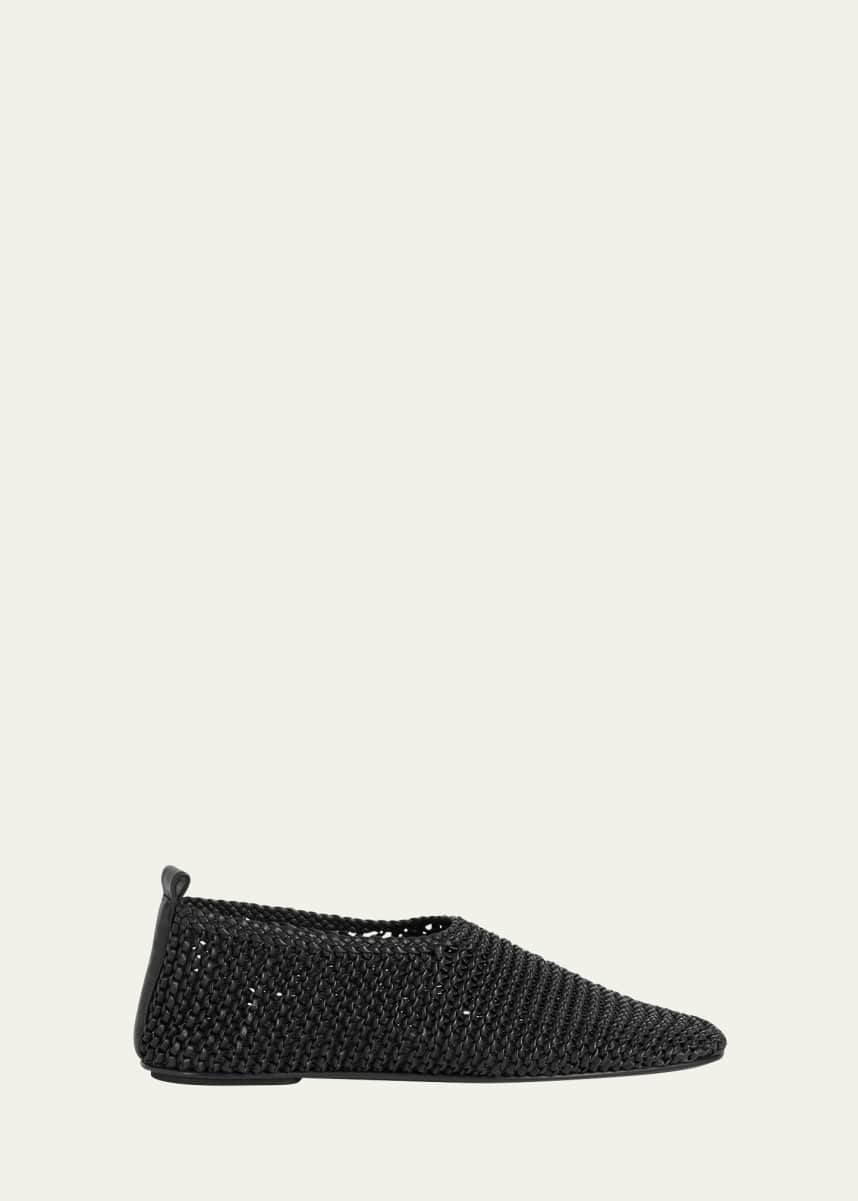 Toteme Woven Leather Ballerina Flats
