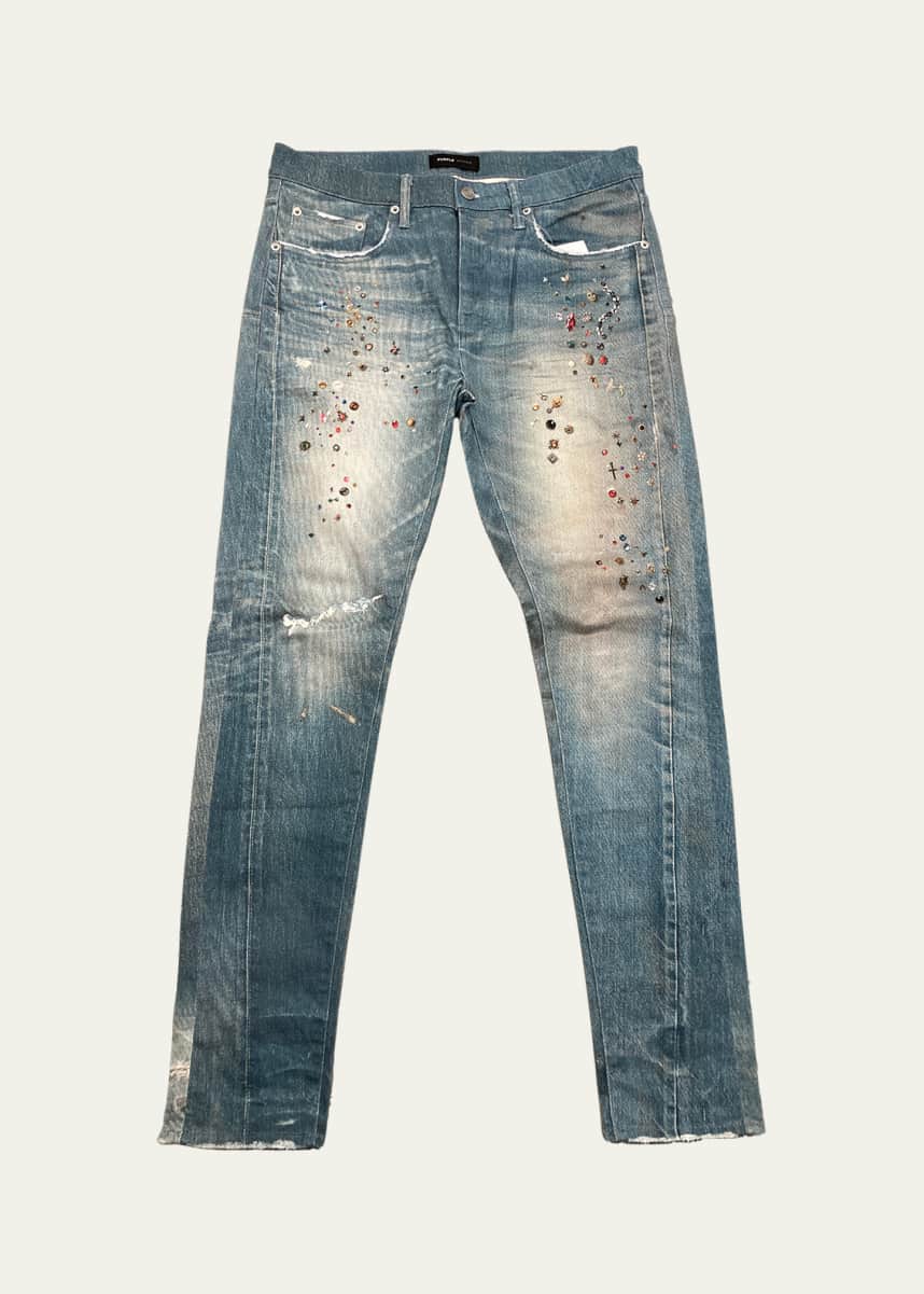 PURPLE Men's Cyanine Jewel Skinny Jeans