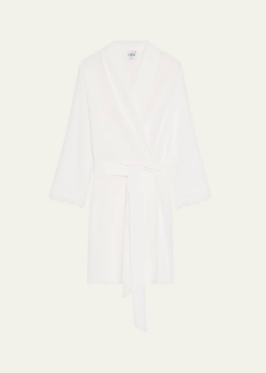 Celestine Conny Lace-Trim Cotton Robe