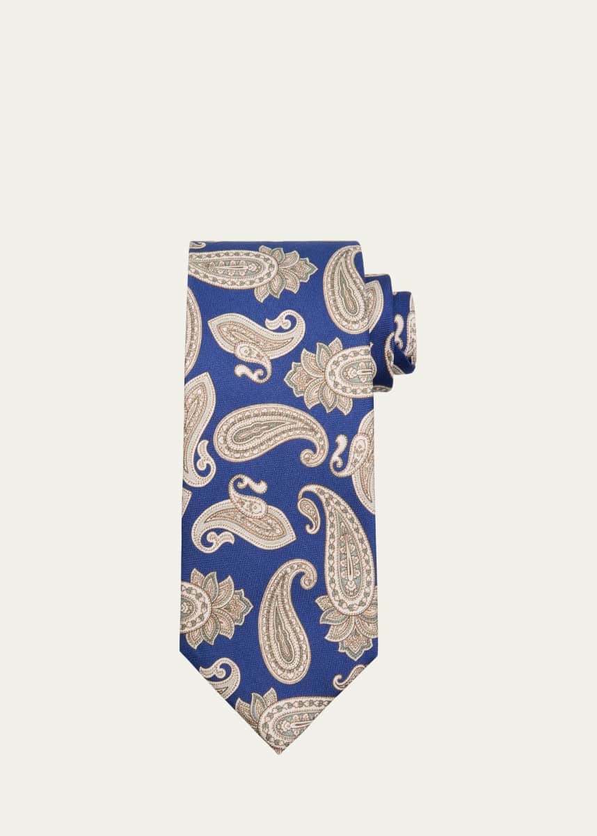 Cesare Attolini Men's Large Paisley Silk Tie