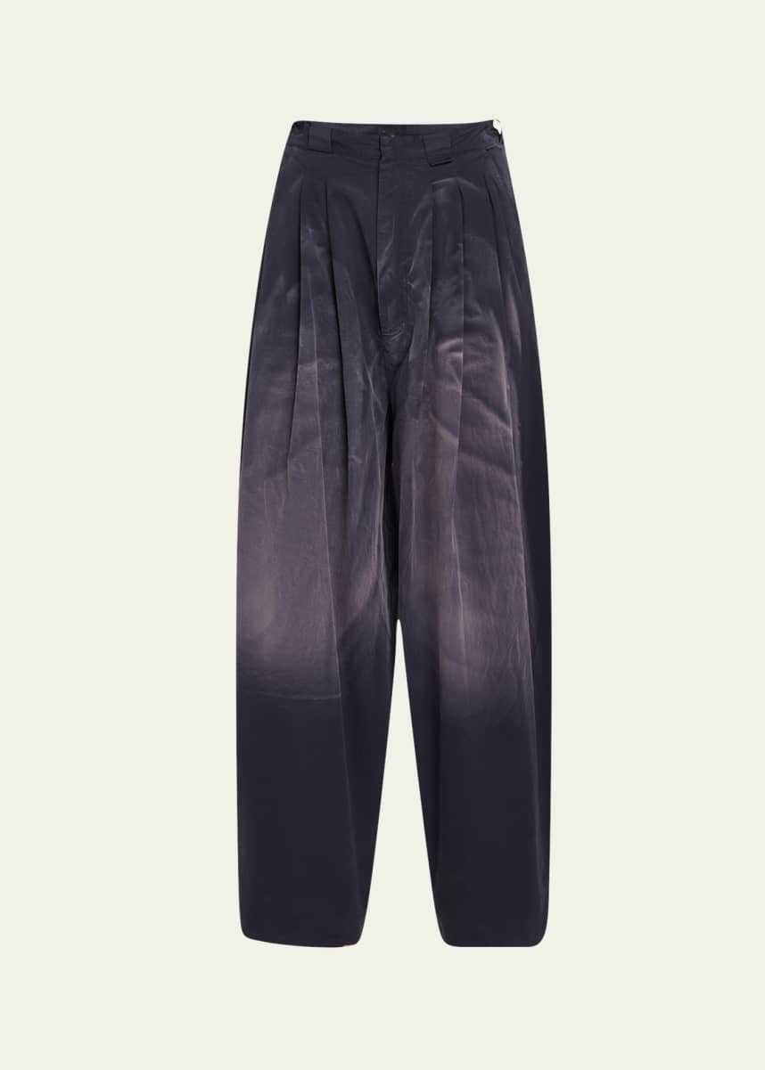 Willy Chavarria Drawstring Cascada Pleated Wide-Leg Pants