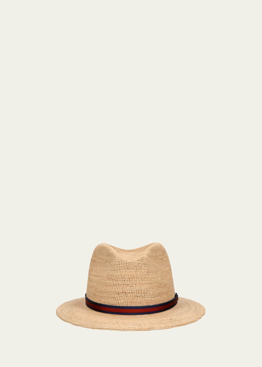 Borsalino Men's Argentina Raffia Crochet Fedora Hat