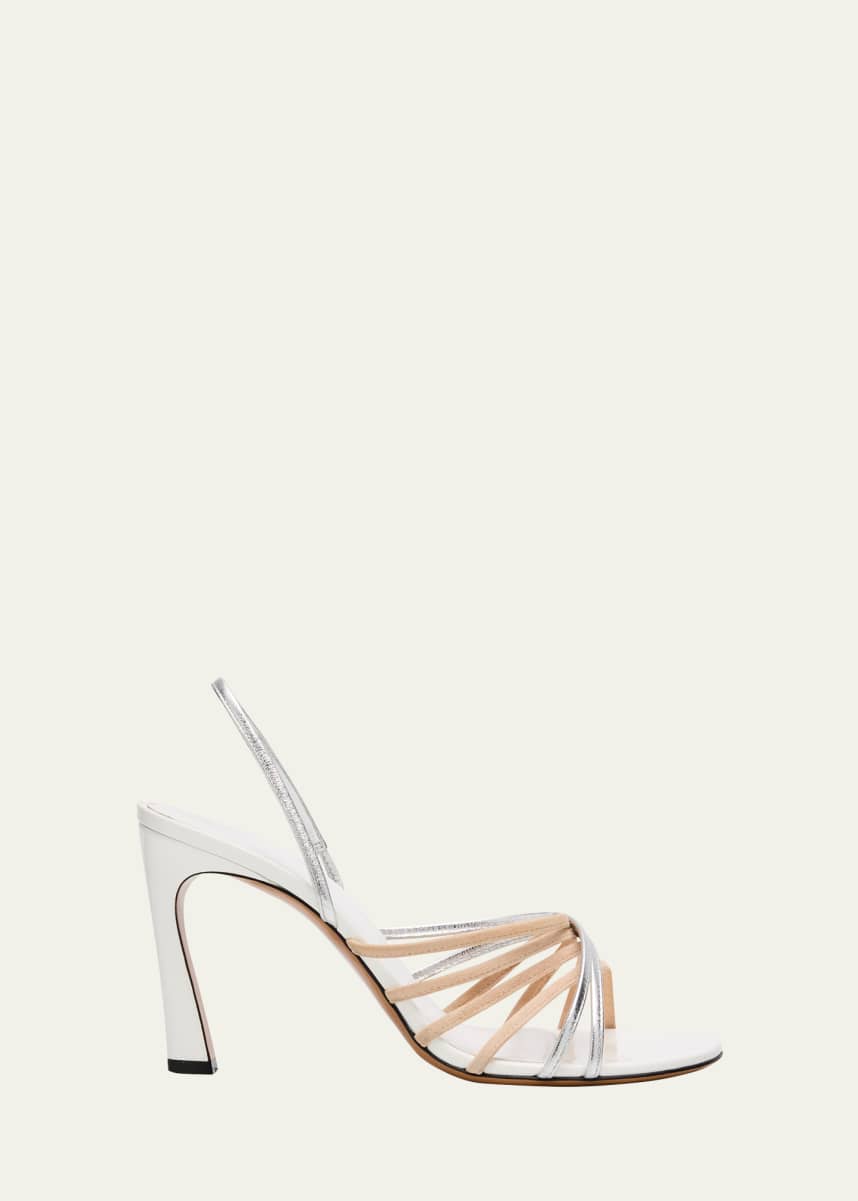 Marni Metallic Leather & Suede Strappy Slingback Sandals