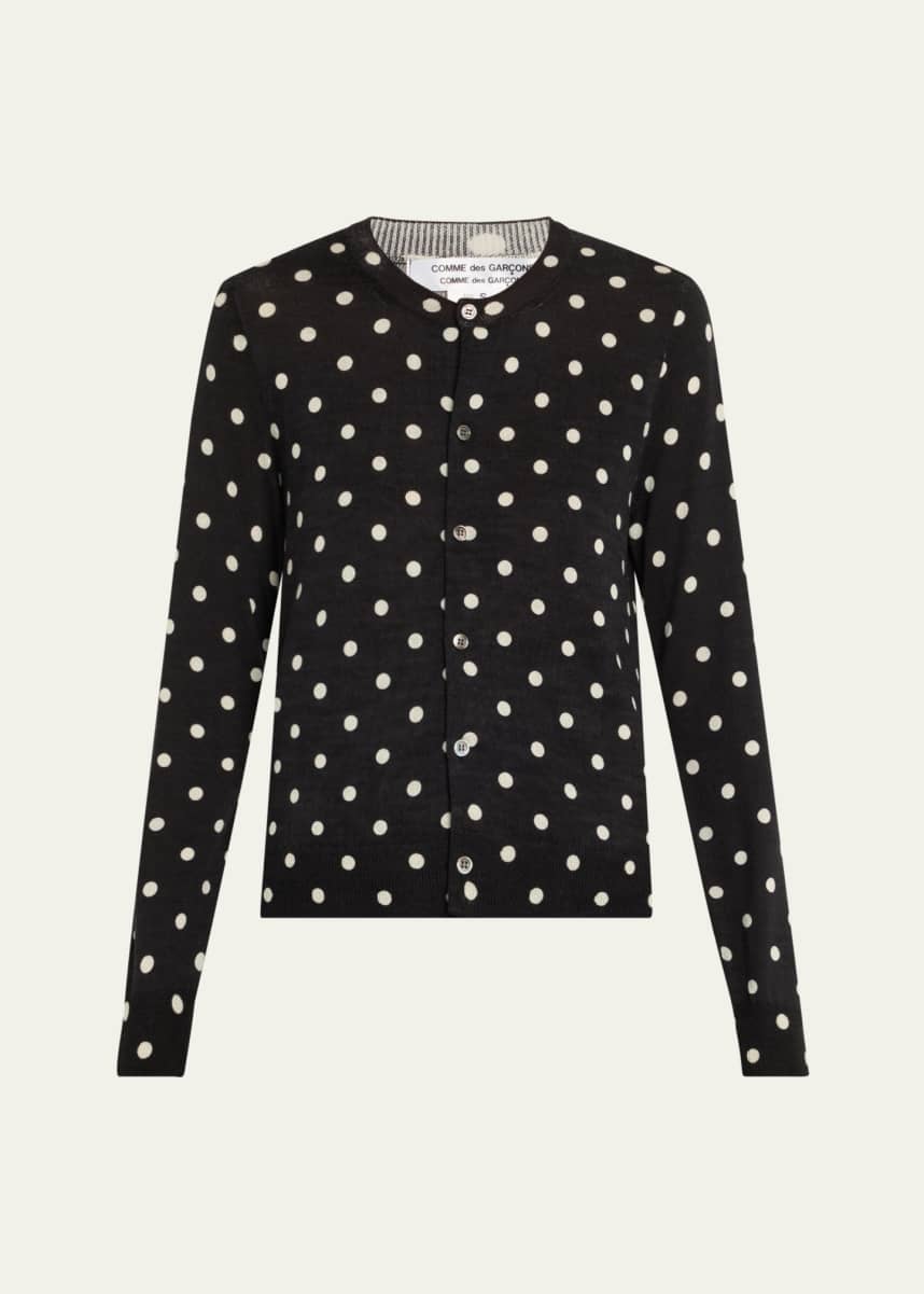 Comme des Garcons, Comme des Garcons Poka Dot Wool Cardigan Sweater