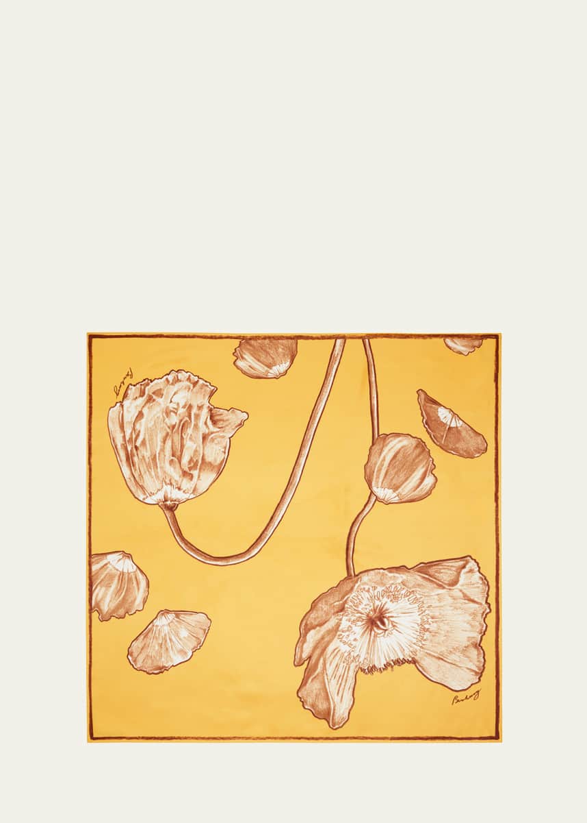 Burberry Poppy Printed Silk Scarf