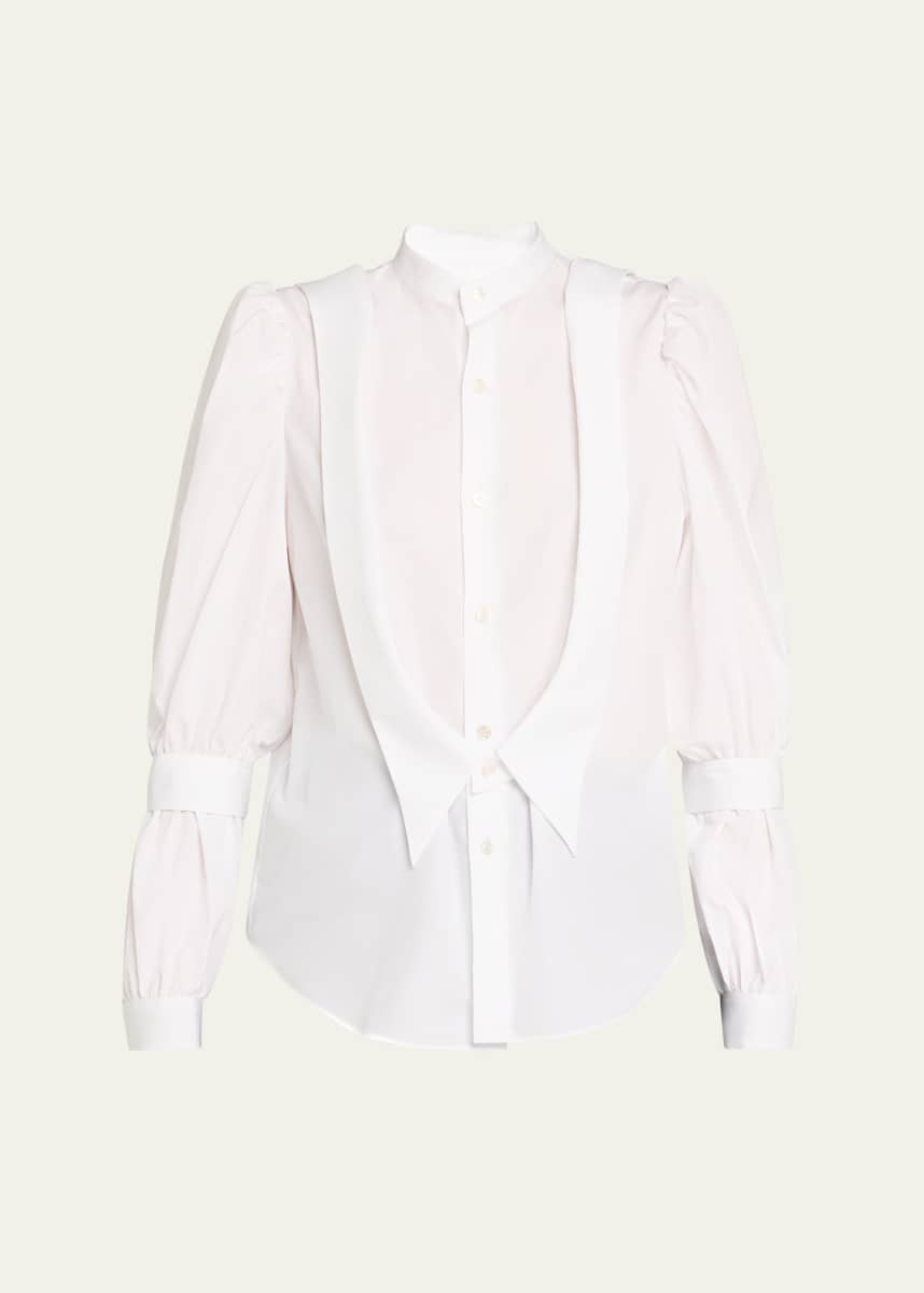 Noir Kei Ninomiya Parachute-Sleeve Poplin Blouse