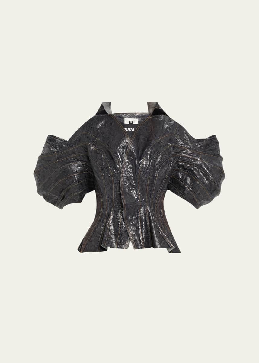 Junya Watanabe Structured Denim Foiled Print Jacket