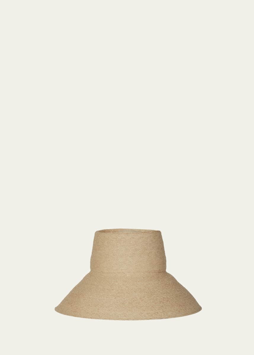 Janessa Leone Suni Straw Wide Brim Bucket Hat