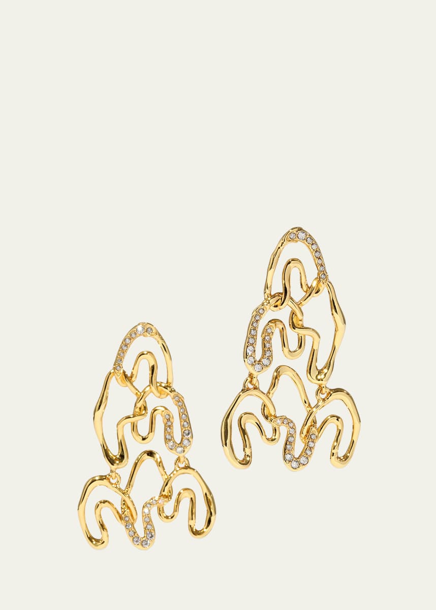 Alexis Bittar Solanales Gold-Plated Crystal Chandelier Earrings