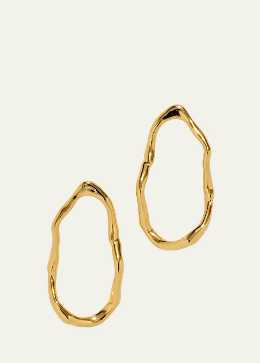 Alexis Bittar Brut Gold-Plated Open Oval Post Earrings