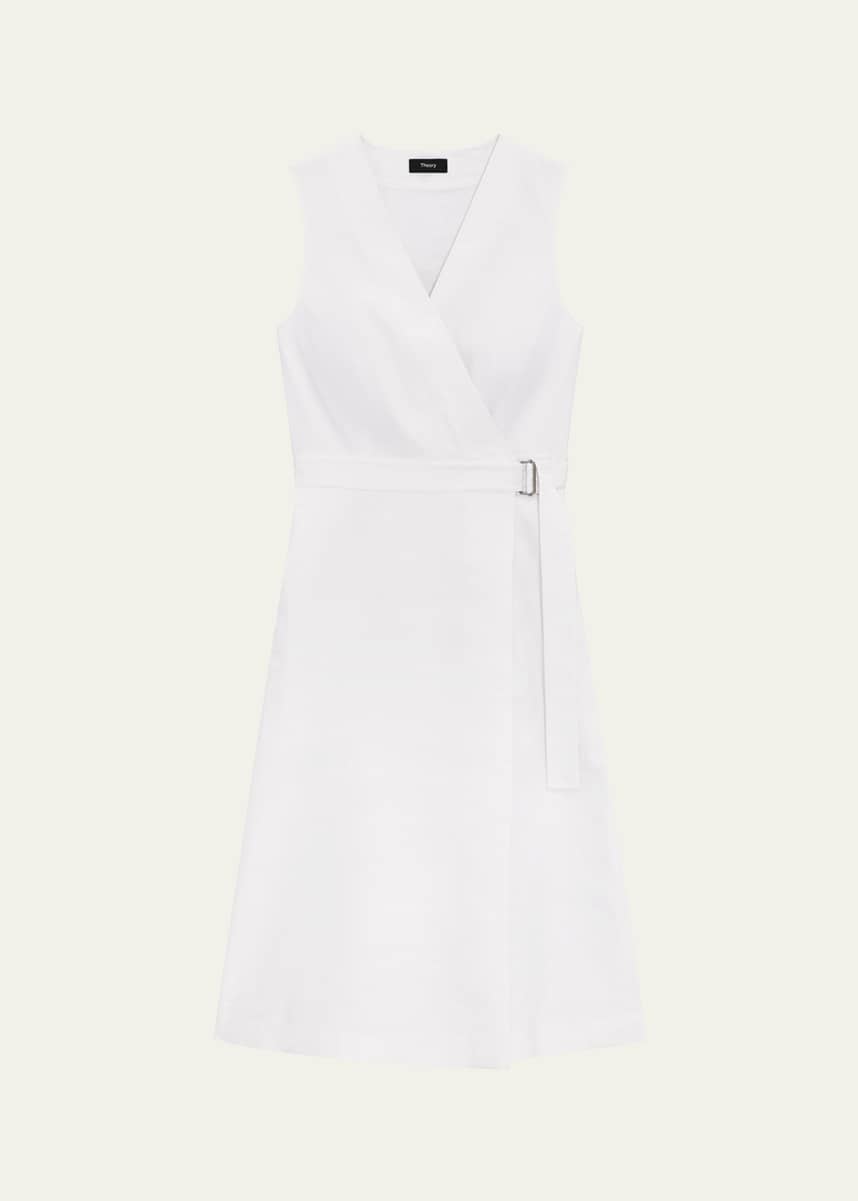 Theory Sleeveless A-Line Wrap Dress