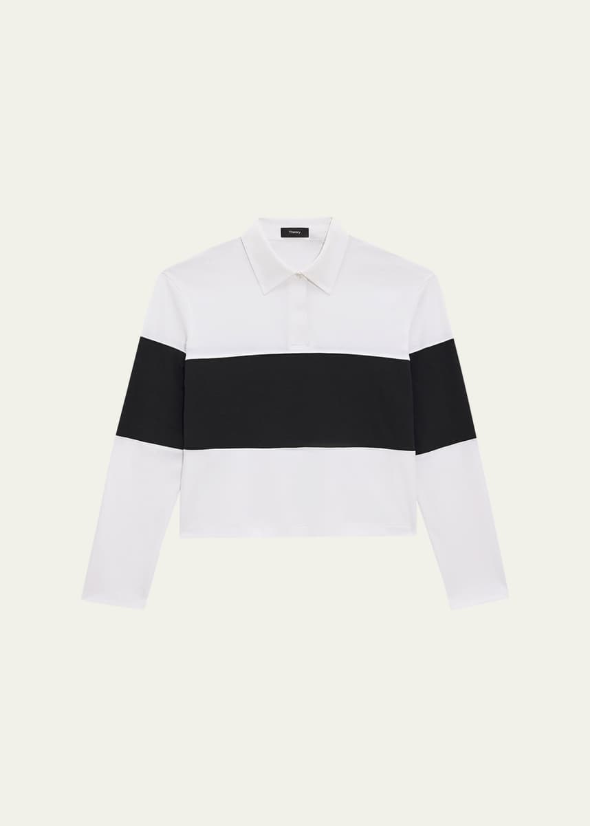 Theory Cropped Rugby Polo Top