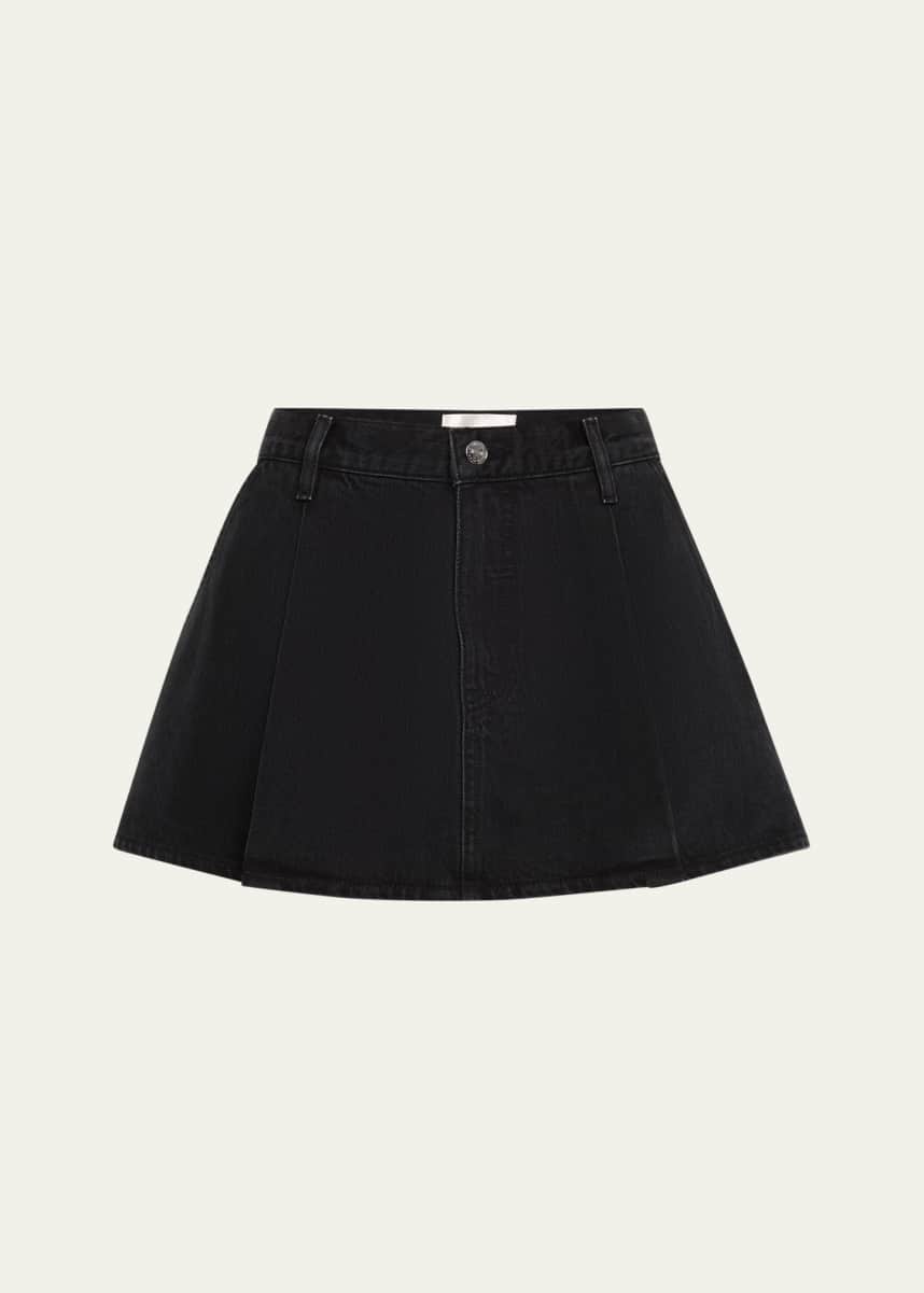 FRAME The Pleated Denim Skirt