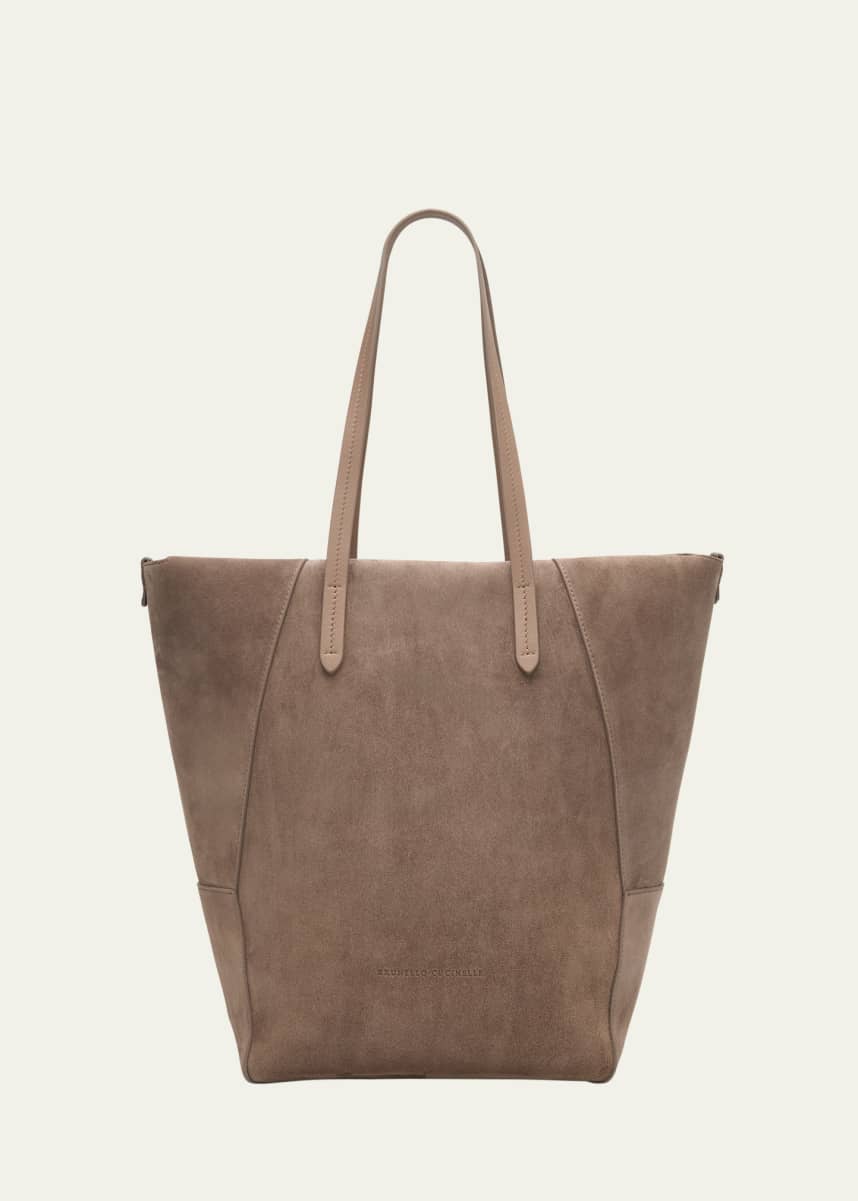 Brunello Cucinelli Duo East-West Suede Tote Bag