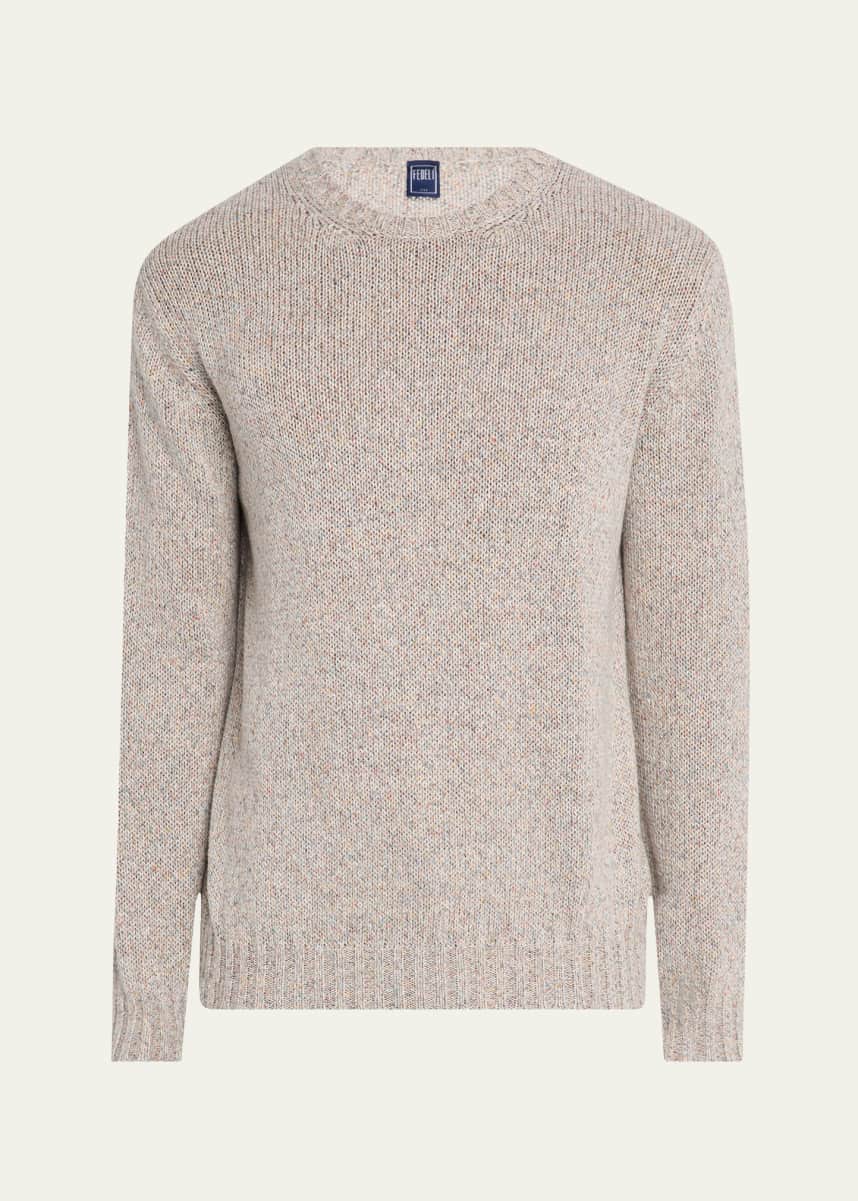 Fedeli Men's Linen and Cashmere Crewneck Sweater